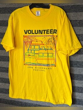 Vintage 1998 Riverbend Festival Chattanooga Tennessee Yellow Graphic T-Shirt XL